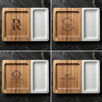Winslow Valet Catchall Tray - Marble & Wood